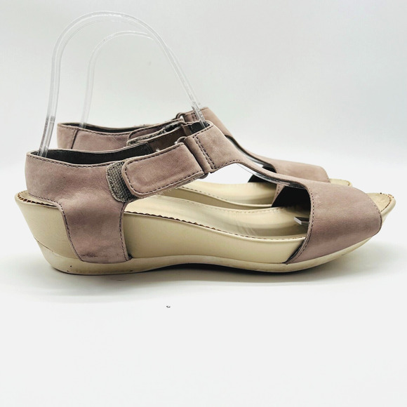 Camper Shoes Womens 39 US 8 Brown Leather Sandals Strappy Wedge Comfort Heels - Picture 1 of 10